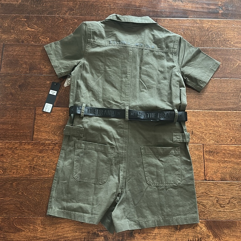 NWT LF The Brand Army Green Military Utility Romper Size XS. - Picture 7 of 8